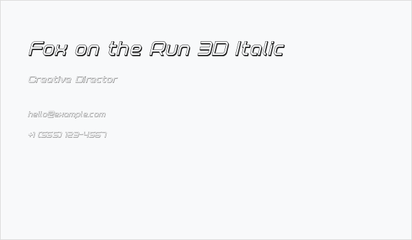 Fox on the Run 3D Italic Business Card