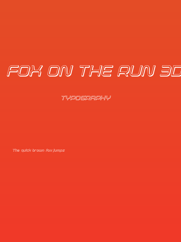 Fox on the Run 3D Italic Poster