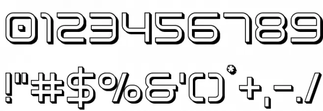 Fox on the Run 3D Font OTHER CHARS