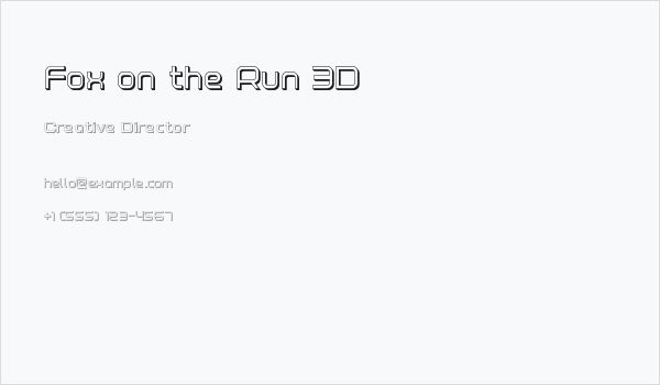 Fox on the Run 3D Business Card