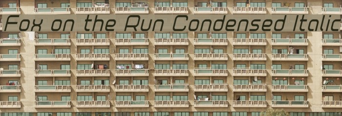Fox on the Run Condensed Italic Example 2