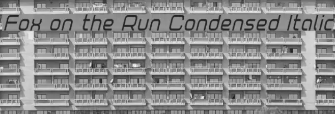 Fox on the Run Condensed Italic Font examples