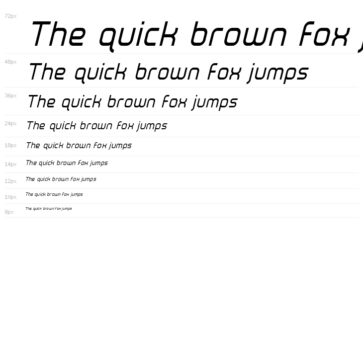Fox on the Run Condensed Italic Waterfall