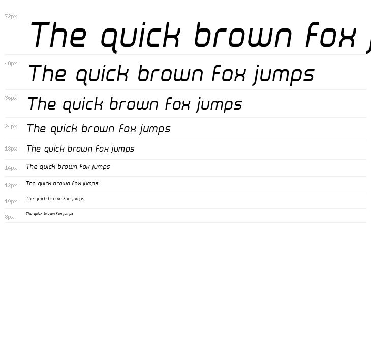 Fox on the Run Condensed Semi-Italic Waterfall