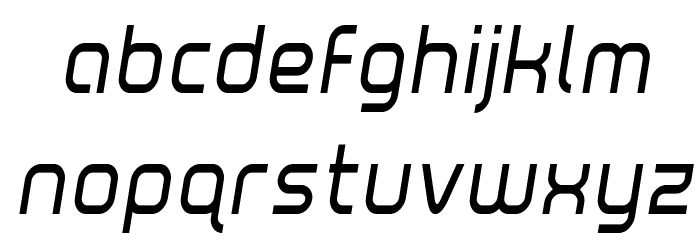 Fox on the Run Condensed Semi-Italic Font LOWERCASE