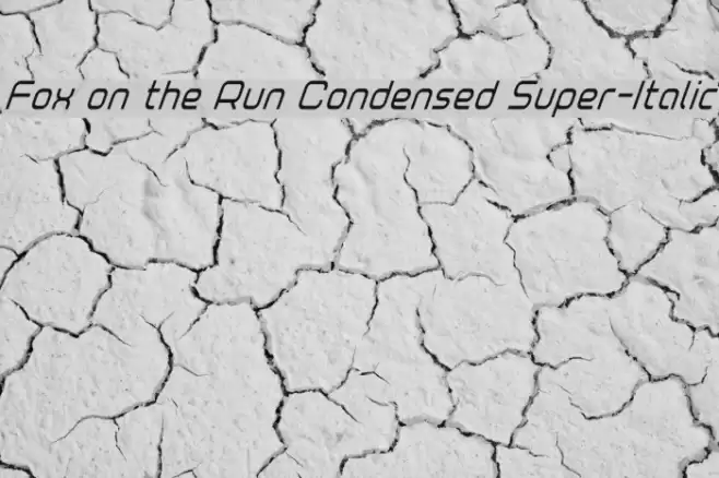 Fox on the Run Condensed Super-Italic Font examples