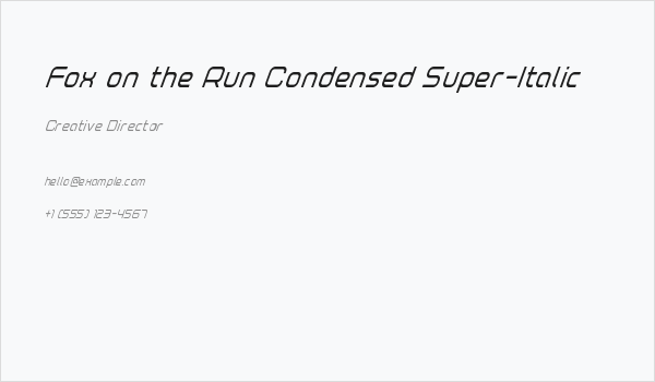Fox on the Run Condensed Super-Italic Business Card