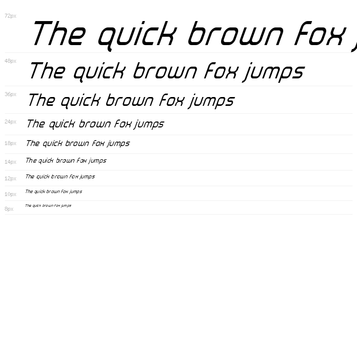 Fox on the Run Condensed Super-Italic Waterfall