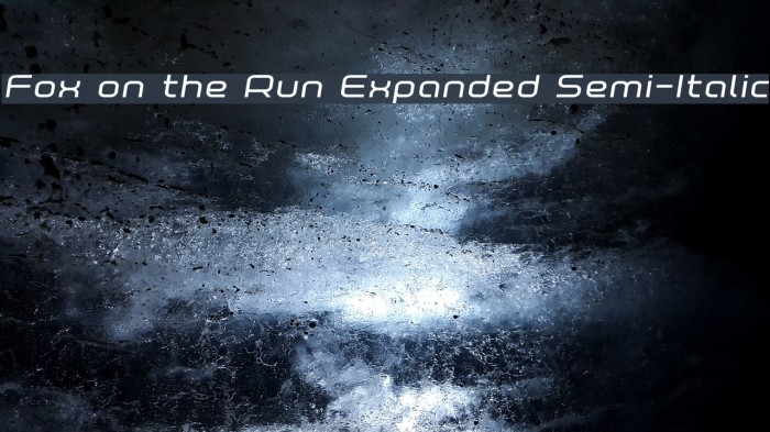 Fox on the Run Expanded Semi-Italic Font examples