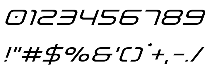 Fox on the Run Expanded Super-Italic Font OTHER CHARS