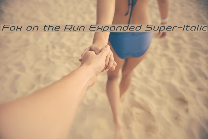 Fox on the Run Expanded Super-Italic Font examples