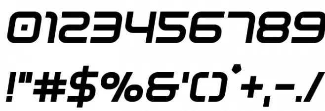 Fox on the Run Extra-Bold Semi-Italic Font OTHER CHARS