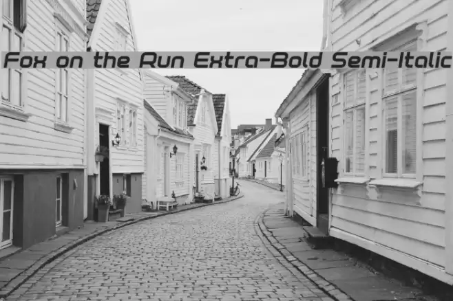Fox on the Run Extra-Bold Semi-Italic Font examples