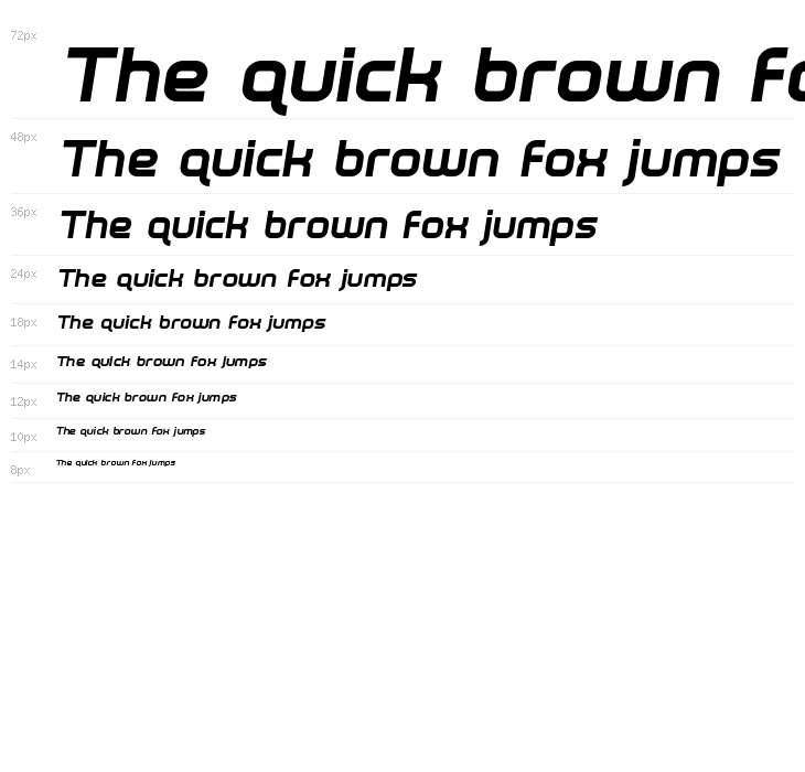 Fox on the Run Extra-Bold Semi-Italic Waterfall
