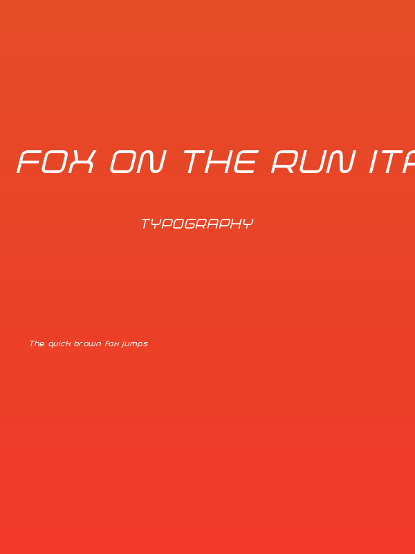 Fox on the Run Italic Poster