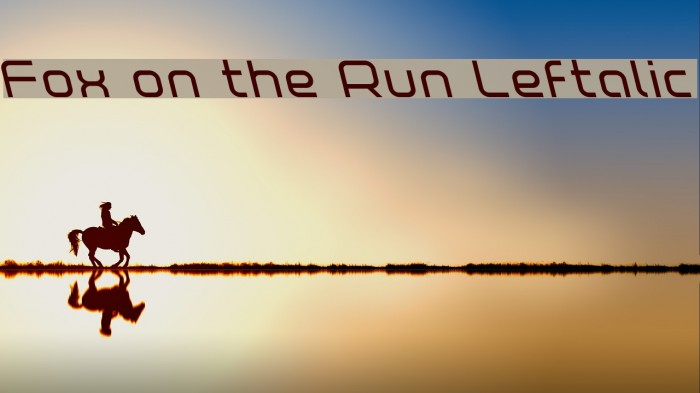 Fox on the Run Leftalic Font examples