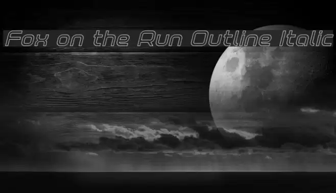 Fox on the Run Outline Italic Font examples