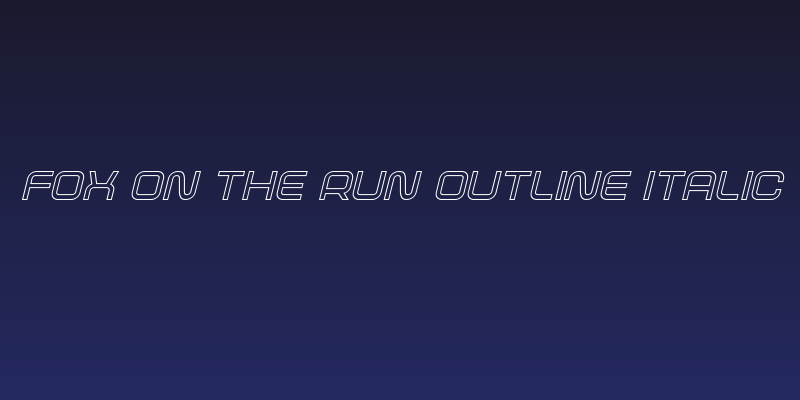 Fox on the Run Outline Italic Social Header