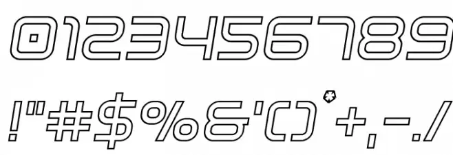 Fox on the Run Outline Semi-Italic Font OTHER CHARS