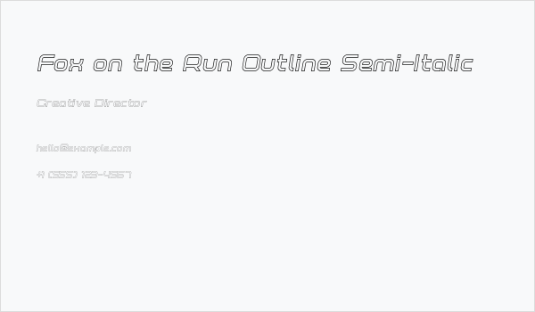 Fox on the Run Outline Semi-Italic Business Card
