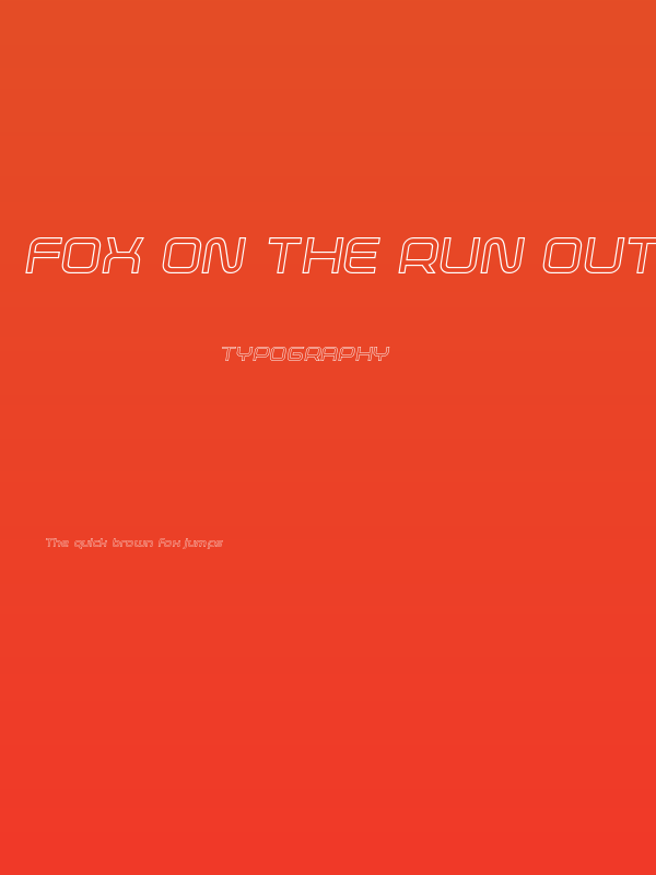 Fox on the Run Outline Semi-Italic Poster