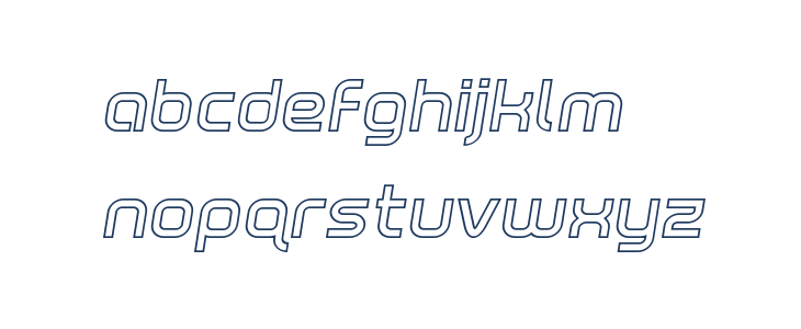 Fox on the Run Outline Semi-Italic Lowercase