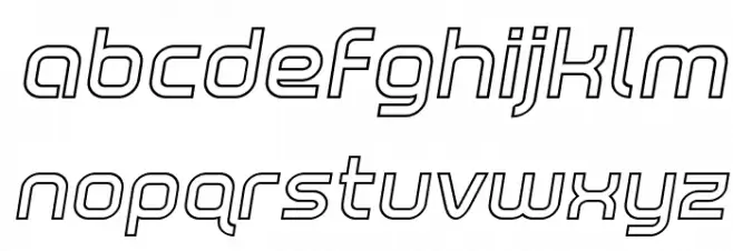 Fox on the Run Outline Semi-Italic Caratteri MINUSCOLO
