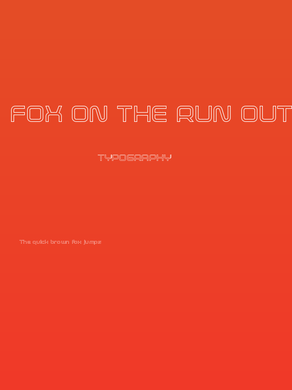 Fox on the Run Outline Poster