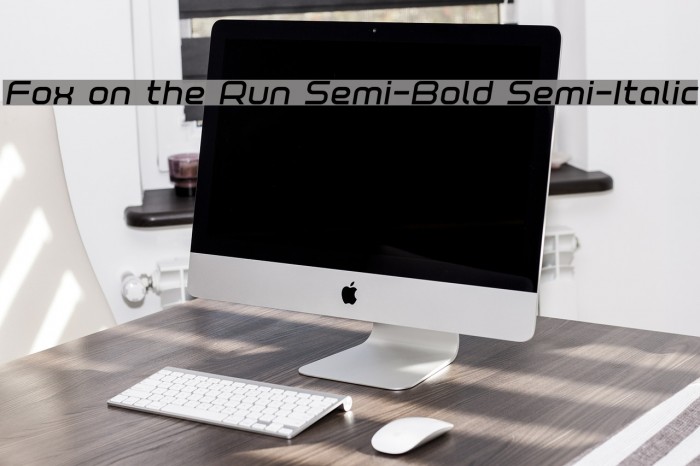 Fox on the Run Semi-Bold Semi-Italic Font examples