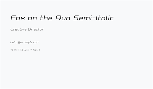 Fox on the Run Semi-Italic Business Card