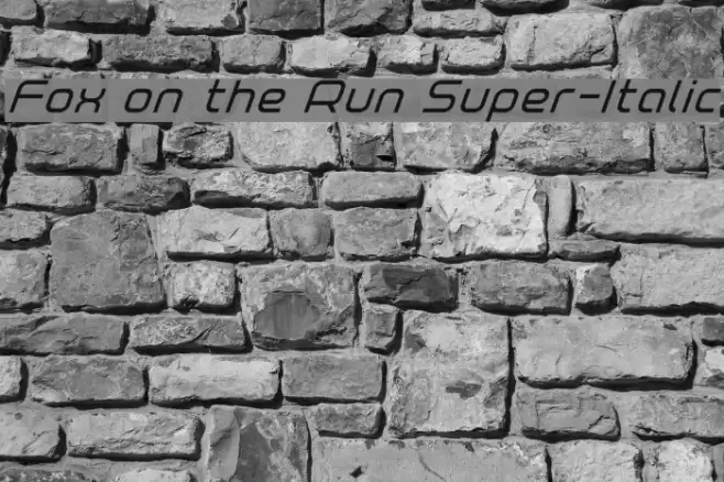 Fox on the Run Super-Italic Font examples