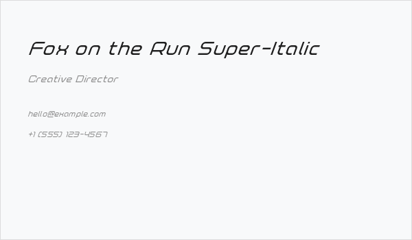 Fox on the Run Super-Italic Business Card