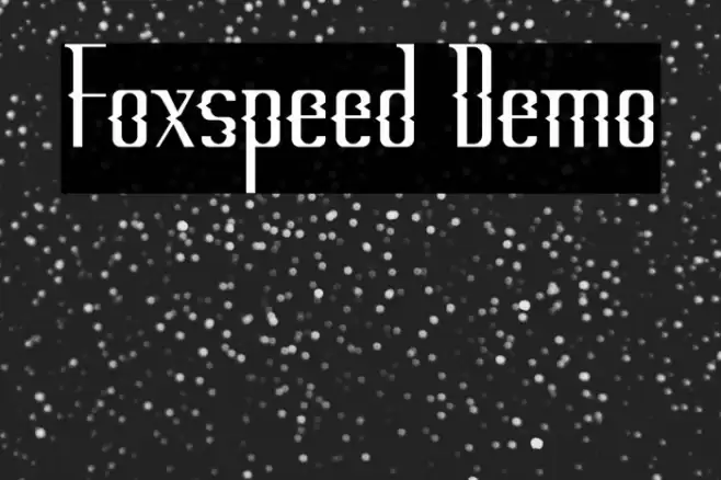 Foxspeed Demo Font examples