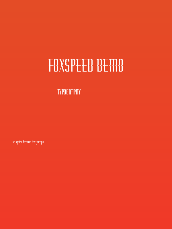 Foxspeed Demo Poster