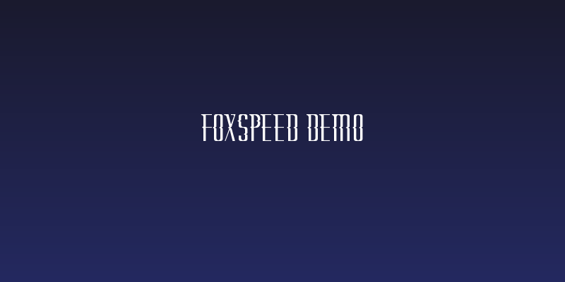 Foxspeed Demo Social Header