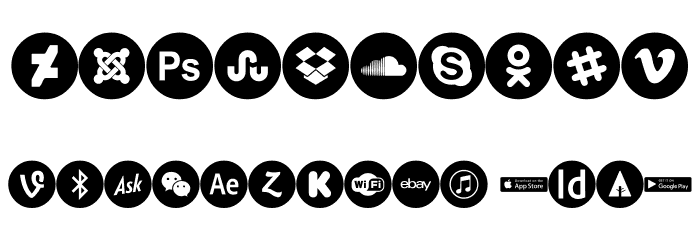 font 100 icons Font OTHER CHARS
