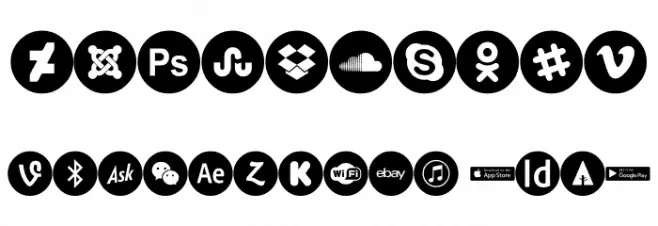 font 100 icons Font OTHER CHARS