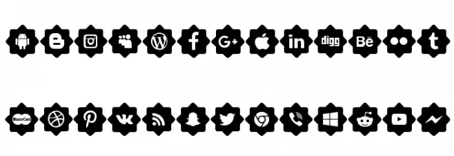 font 120 icons Caratteri MINUSCOLO