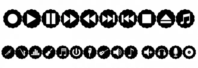 font bottons music pro Шрифта ДРУГИЕ символов