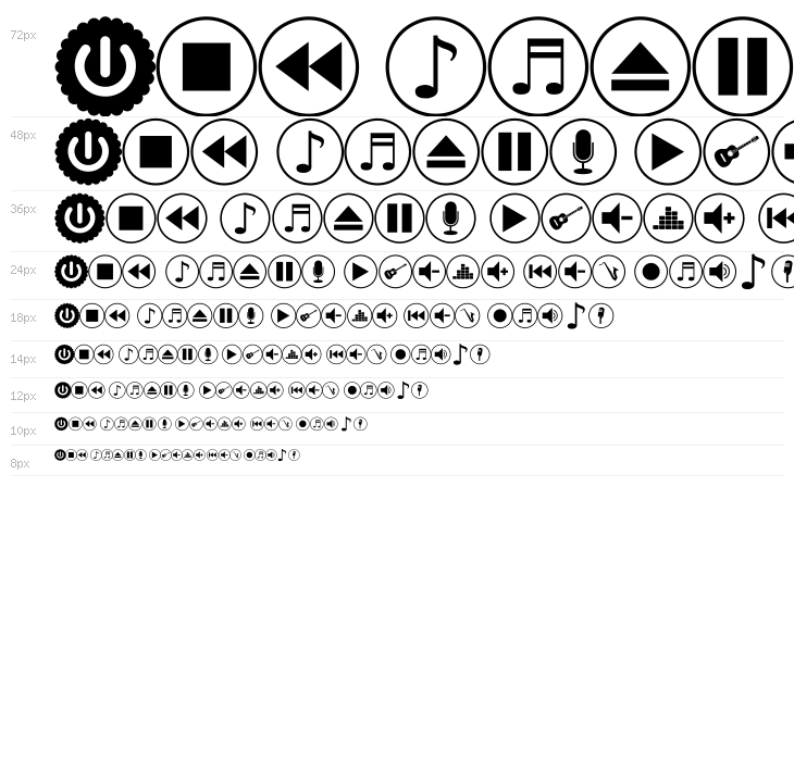 font bottons music pro Waterfall