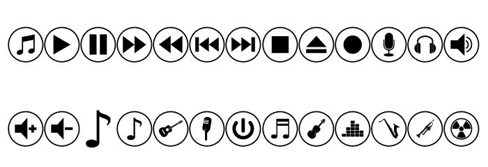 font bottons music pro Шрифта строчной