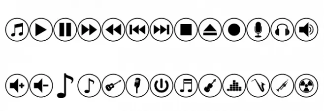 font bottons music pro Шрифта строчной