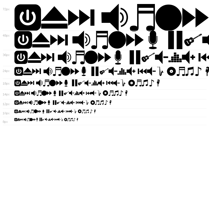 font bottons music Waterfall