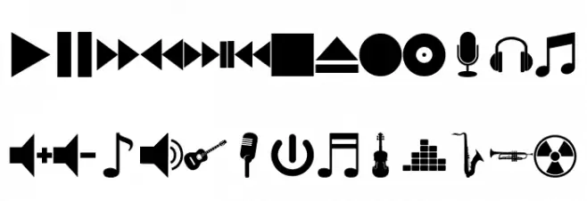 font bottons music Fuentes MINÚSCULAS