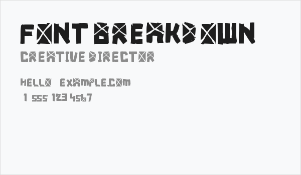 font breakdown Business Card