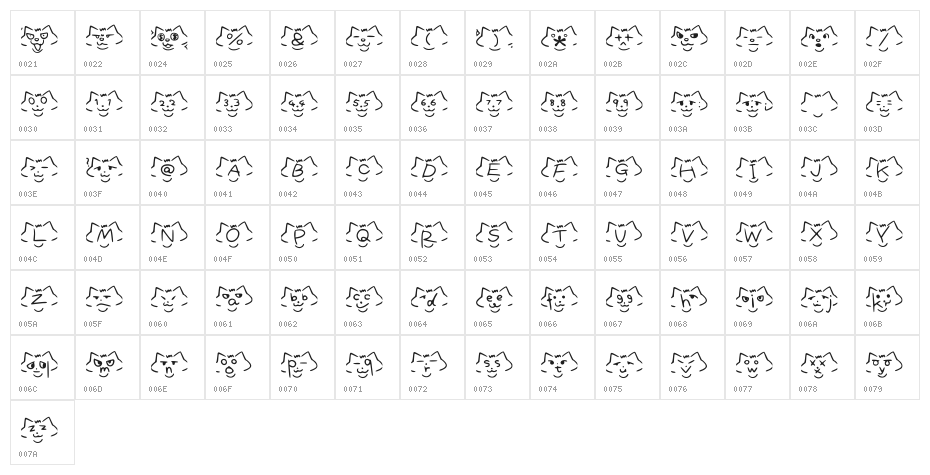 font cats Regular Character Map