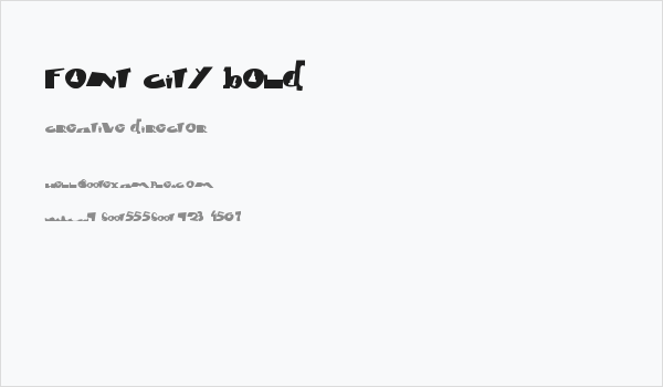 font city Bold Business Card