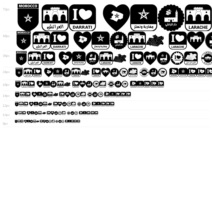 font larache color Waterfall