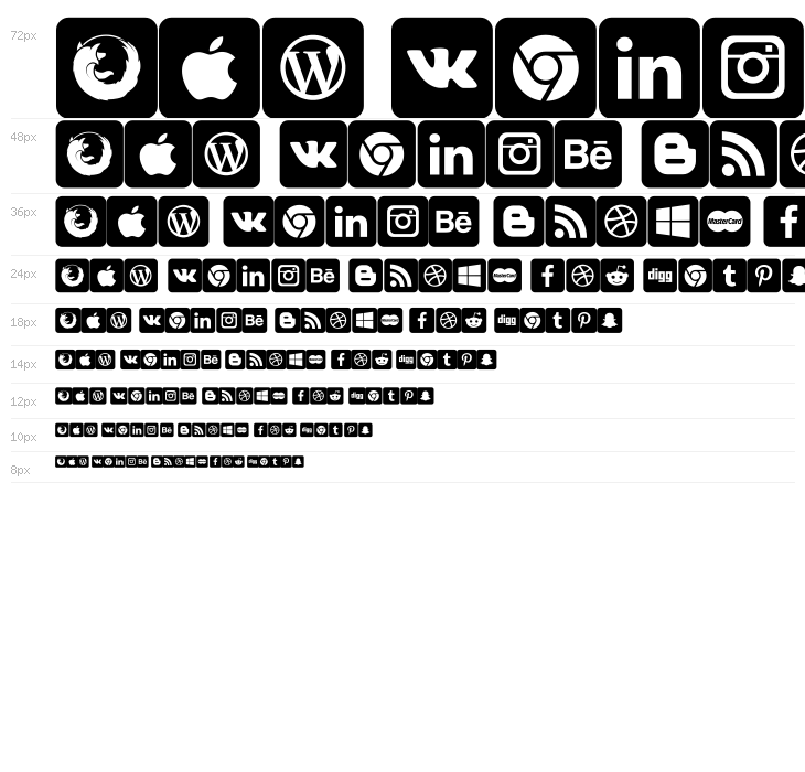 font social media Waterfall