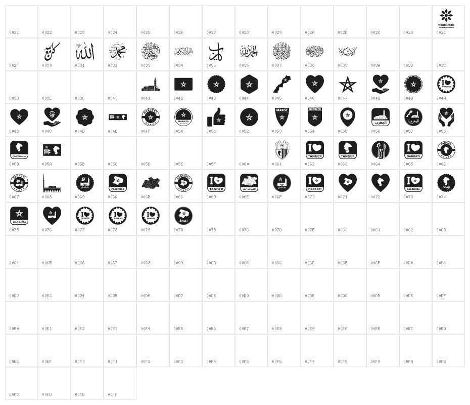 font tanger color Character Map